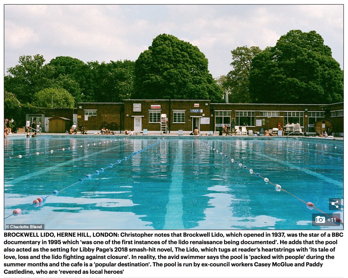 BrockwellLove's tweet photo. Our lovely Lido is featured in the Daily Mail today as part of a round-up of the BEST OUTDOOR POOLS IN THE WHOLE D*MN WORLD, featured in Christopher Beanland new book Lido: A Dip into Outdoor Swimming Pools https://t.co/4MxwXfBQxQ