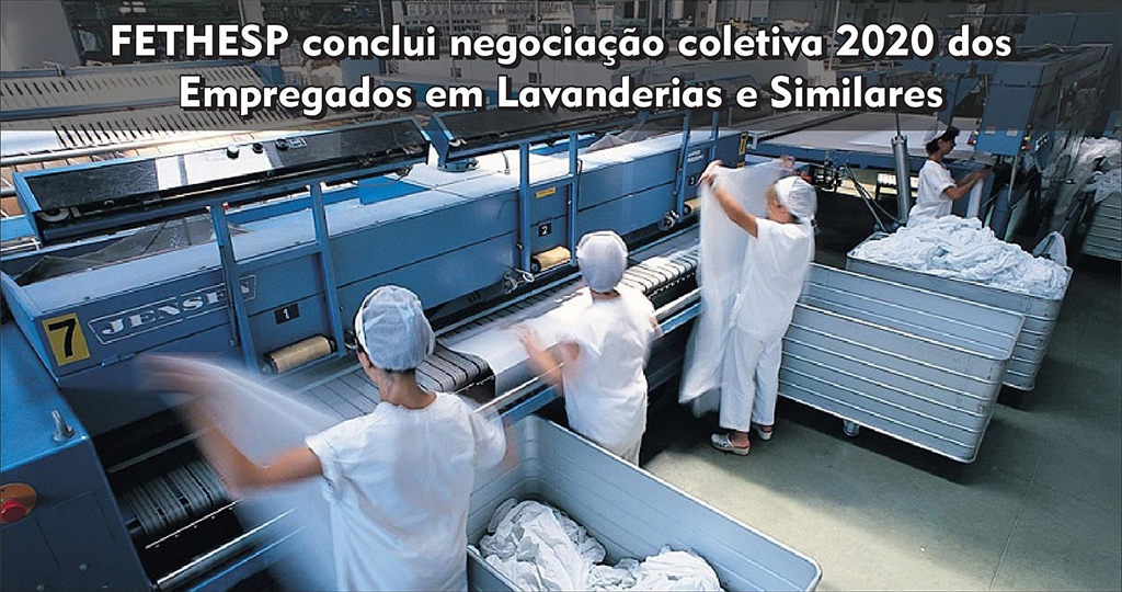 FETHESP's tweet photo. #FETHESP conclui negociação coletiva 2020 dos Empregados em #Lavanderias e Similares

Entre outras cláusulas, ficou estabelecido o pagamento de abono salarial nos meses de setembro a dezembro, com #reajuste a partir de janeiro de 2021

Saiba mais: https://t.co/zdzKE6a5AG https://t.co/hankS0nDeD