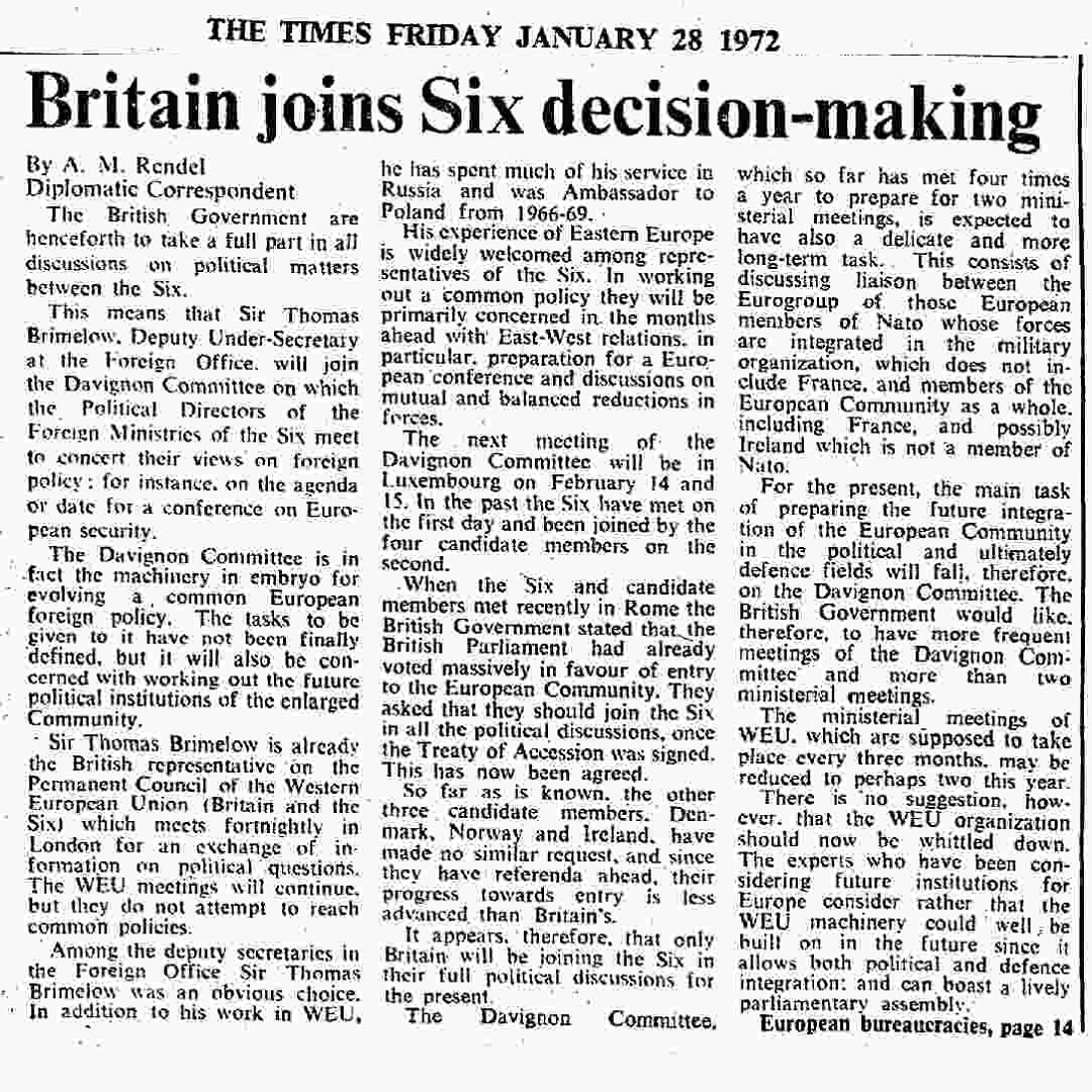 12. And with the signature still wet and eleven months before the treaty was ratified, the UK was already involved in the foreign policy coordination.