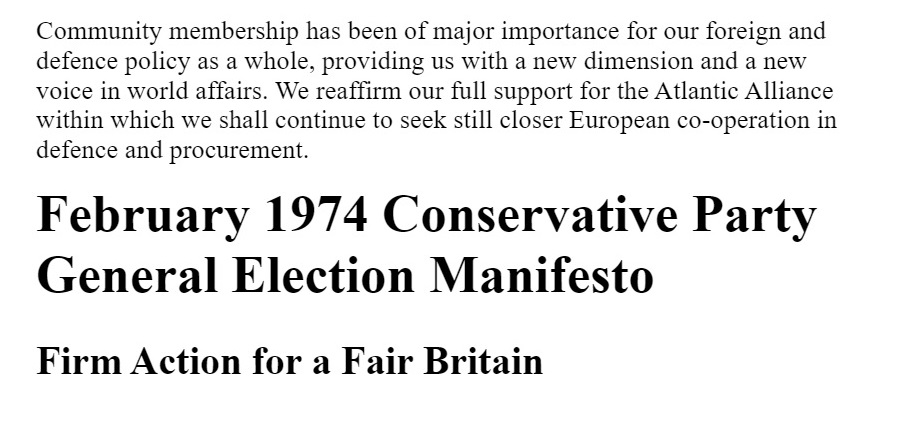 16. And the Conservative manifesto of the following year describes how the Community has provided a “new dimension and a new voice in world affairs”.