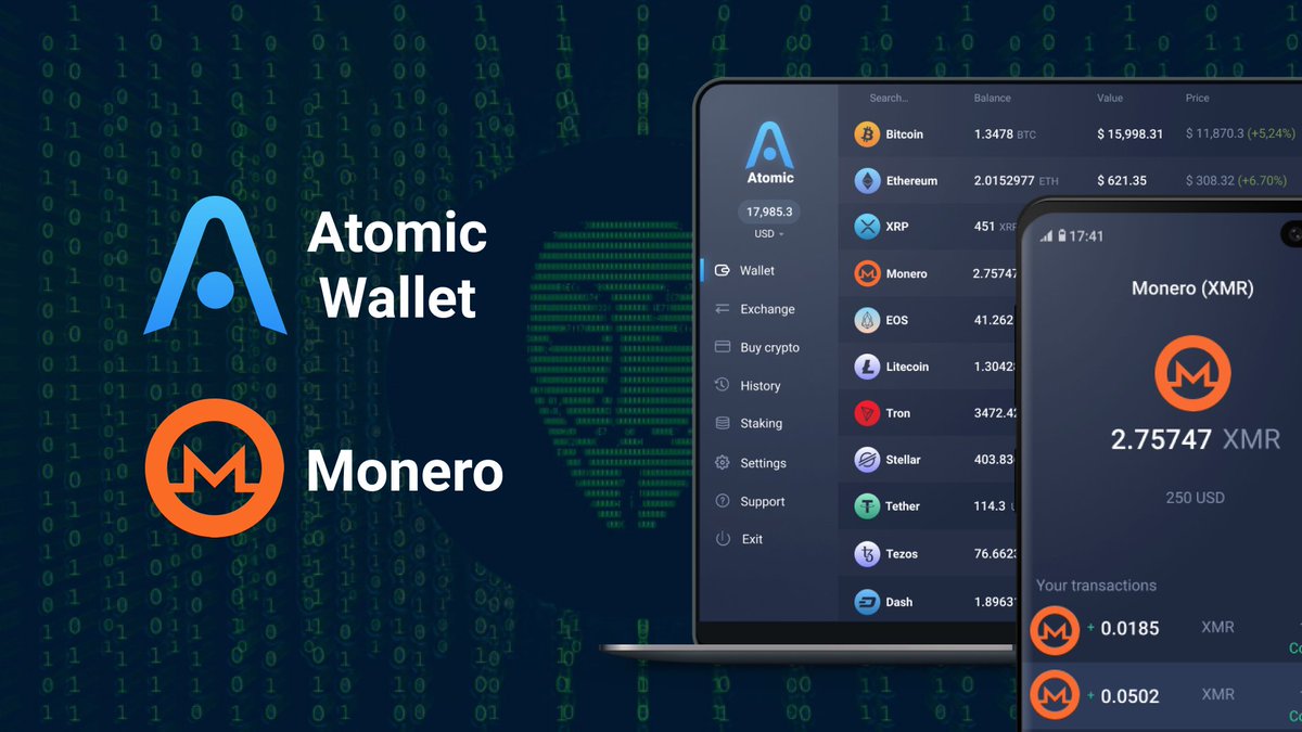 The most privacy coin @monero is added to Atomic Wallet! 🔥 Manage and  exchange $XMR anonymously on desktop & mobile apps!  🖥️📱https://t.co/83SRxDmyr5