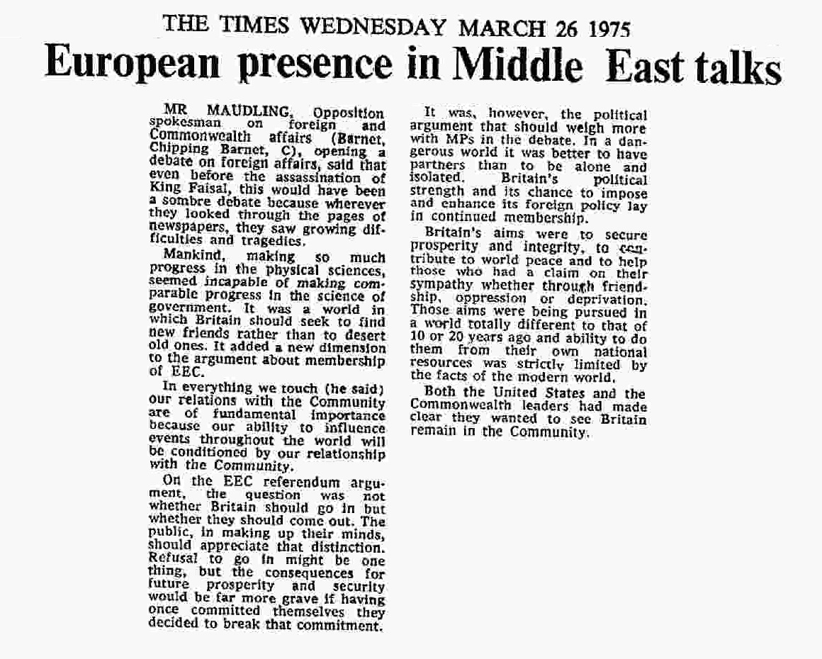 25. And the argument can be found being made by James Callaghan, Roy Jenkins, Reginald Maudling, and a very young Conservative by the name of Michael Fallon.