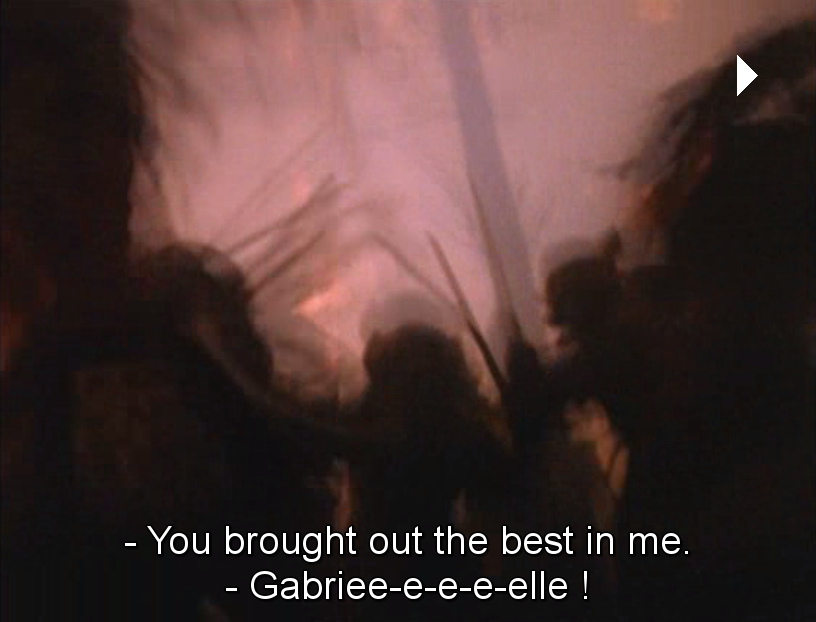 XenaWatch's tweet image. So while Xena is being killed ON PURPOSE to become a ghost to kill Yodoshi, she is envisioning Gabrielle....and Akemi.  Seriously?  

#XenaMarathon 
#XenaWarriorPrincess 
#XenaRevival
