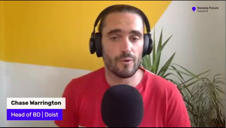 PiousGeek's tweet photo. Day 2 of #RemoteFutureSummit from @remote_how. I like how Chase from @doist referenced the "State of Remote Work" by @Buffer https://t.co/UKs3cjAbl1