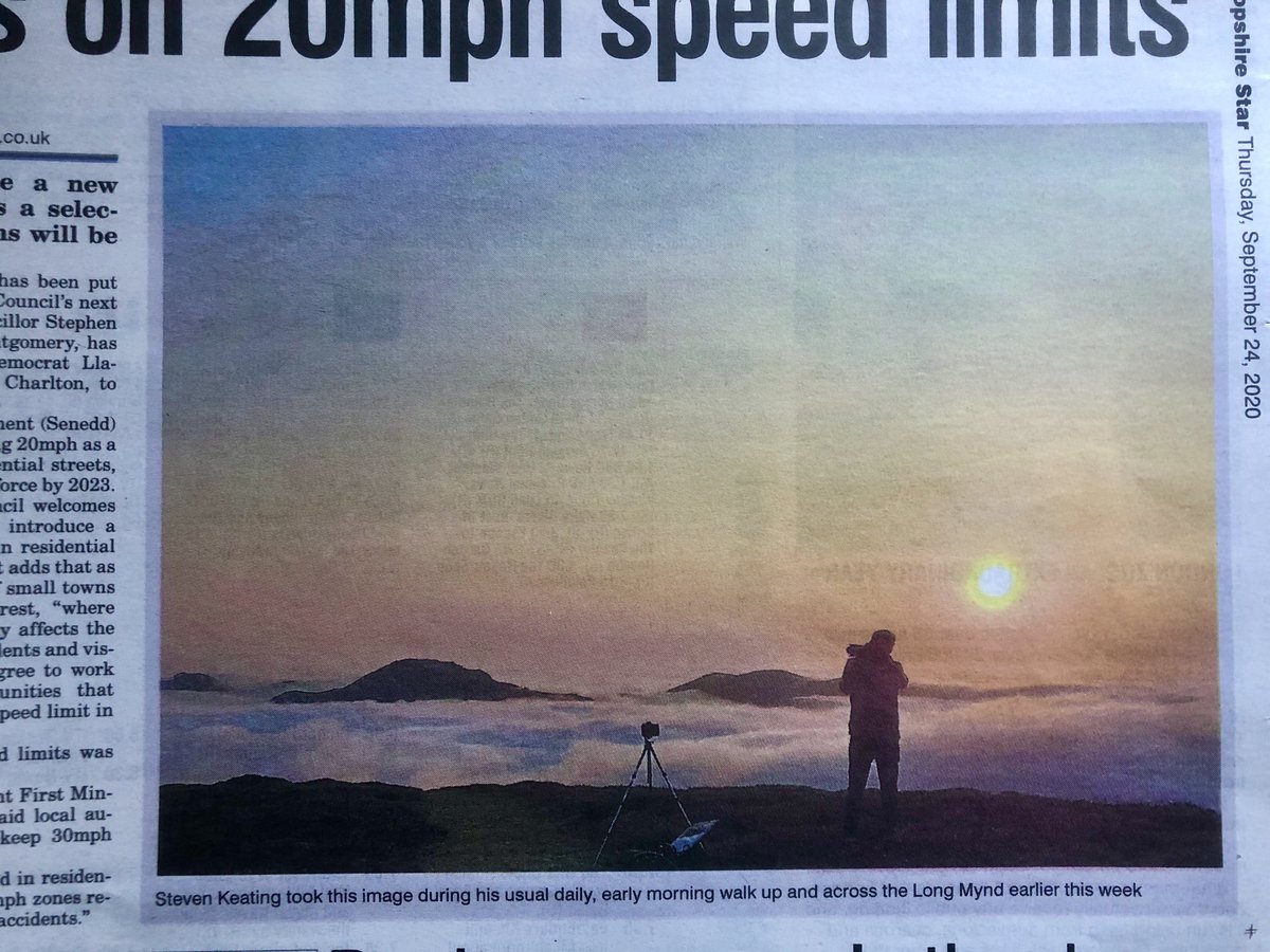 Aneedtopaint's tweet image. Just bought the local paper, the  ⁦@ShropshireStar⁩ and I see my image has been used, showing this weeks #CloudInversion from #TheLongMynd 🤗🌞📸 #Shropshire