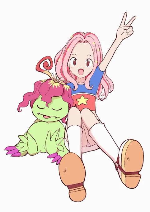 お題箱
デジモン02衣装のピンク髪ミミちゃんでパンツのチラリズム全身絵 