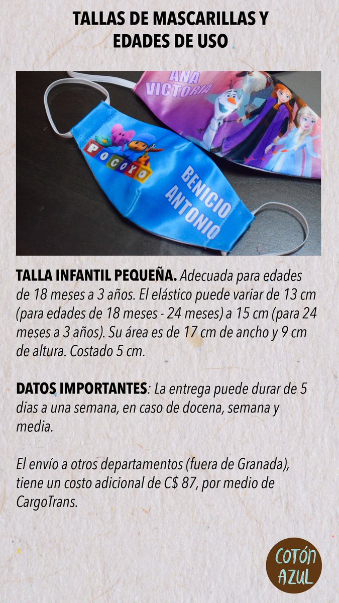 coton_azul's tweet photo. #nicaragua #granada #mascarillas #sublimacion estas son sus tallas https://t.co/4ZSw265kBn