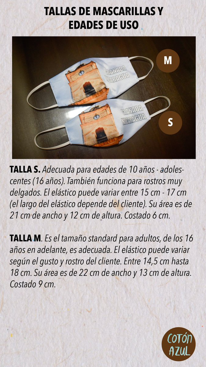 coton_azul's tweet photo. #nicaragua #granada #mascarillas #sublimacion estas son sus tallas https://t.co/4ZSw265kBn