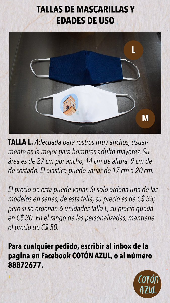 coton_azul's tweet photo. #nicaragua #granada #mascarillas #sublimacion estas son sus tallas https://t.co/4ZSw265kBn
