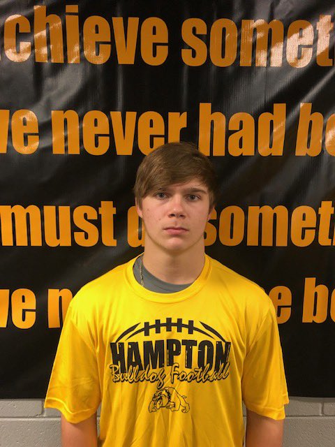 HamptonBulldogs's tweet photo. This weeks Bulldog Senior is #54 Jemison McPherson! Jimmy plays Center and Linebacker and is a hard worker and team leader!! https://t.co/KWN2khjE4T