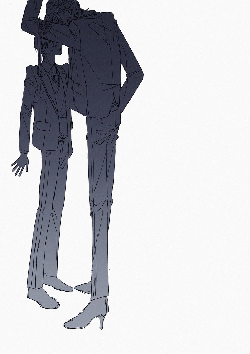 monochrome pants necktie high heels suit formal jacket  illustration images