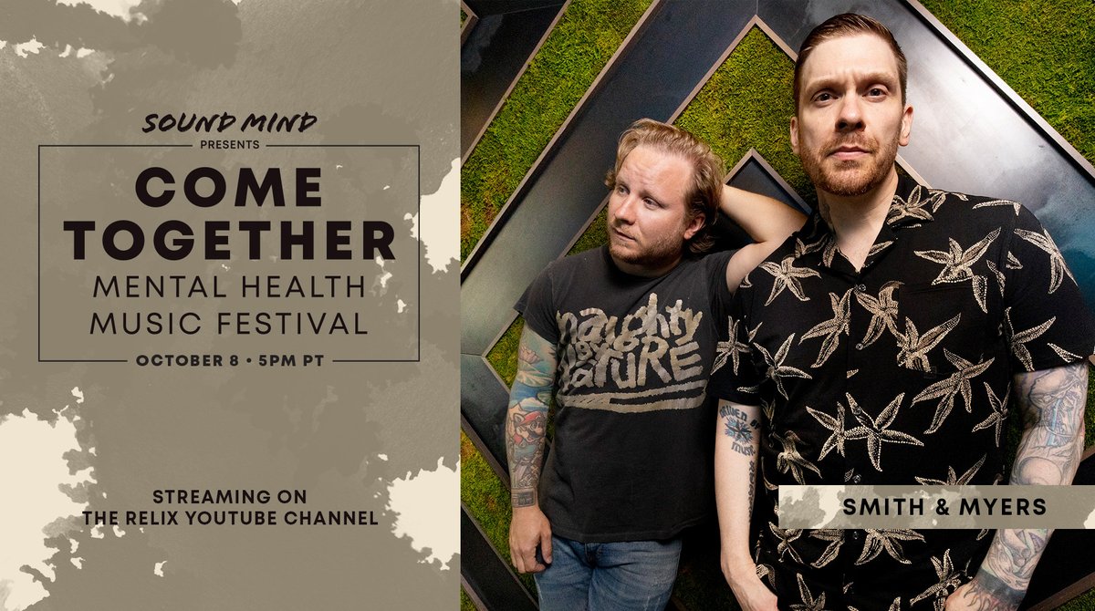 Shinedown's tweet photo. .@SmithAndMyers are excited to perform at @soundmind_live's #ComeTogetherFest a music festival supporting mental health during the #COVID19 crisis. All proceeds will go towards mental health programs &amp; services in the wake of the pandemic. Learn more: https://t.co/Tjniz6qAIq 🧠🎶 https://t.co/tn9wV5nZjK