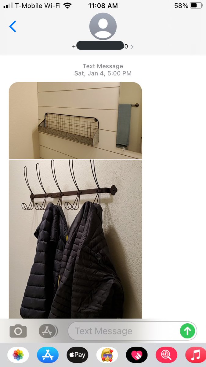 AnnCalsbeek's tweet photo. @Dustinkcouch I got some sass from this girl after she accidentally sent me an insanely boring mudroom photoshoot. Also, maybe save your mom’s phone number https://t.co/E3a07329i7