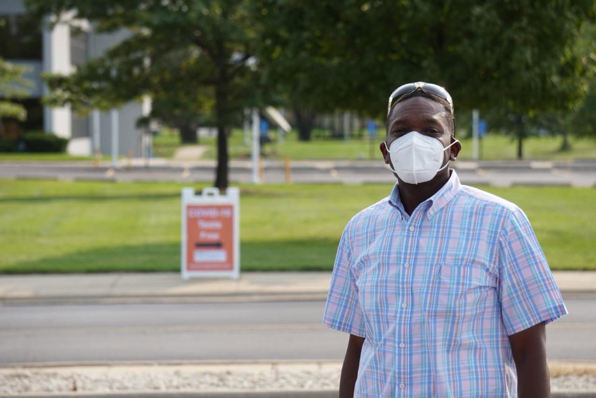 TestIllinois's tweet photo. Christopher, is the site manager for the South Holland community testing site. He makes sure his team and himself are doing everything in their power to serve and keep the community safe. 

#testillinois #doyourpart #villageofsouthholland #southholland #covid19 https://t.co/IAHsZ4fzdL