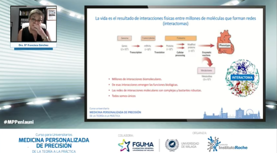 InstitutoRoche's tweet photo. "En biología, la vida es el resultado de interacciones físicas entre millones de moleculares que forman redes --> #interactoma" Dra. Francisca Sánchez #MPPenlauni https://t.co/dankaU9Lj8