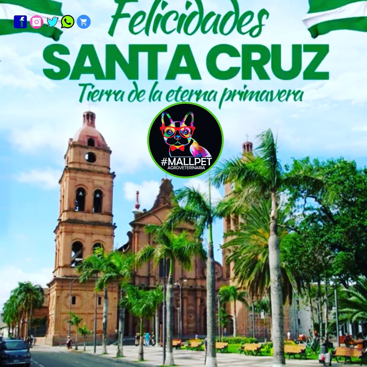 🥳🎉Felicidades mi bella Santa Cruz de la Sierra 🇳🇬🎊
#SantaCruzBolivia
#FelicidadesSantaCruz
#BellaTierraDeMiCorazon
#MallPetEAR
#AgroVeterinariaMallPet https://t.co/py0ETeBnke
