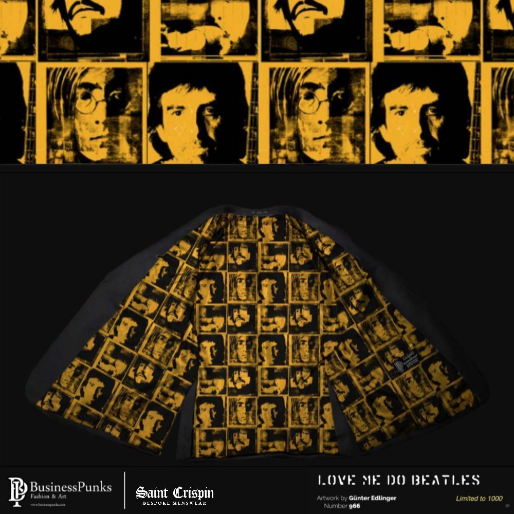 2020 marks 60 years since The Beatles started their meteoric rise to fame from the Cavern Club in Liverpool, 1960. This epic Limited Edition jacket lining by Business Punks is the perfect suit lining for a Beatles fan. Call 01604 589907 to make an appointment to see the Lookbook.