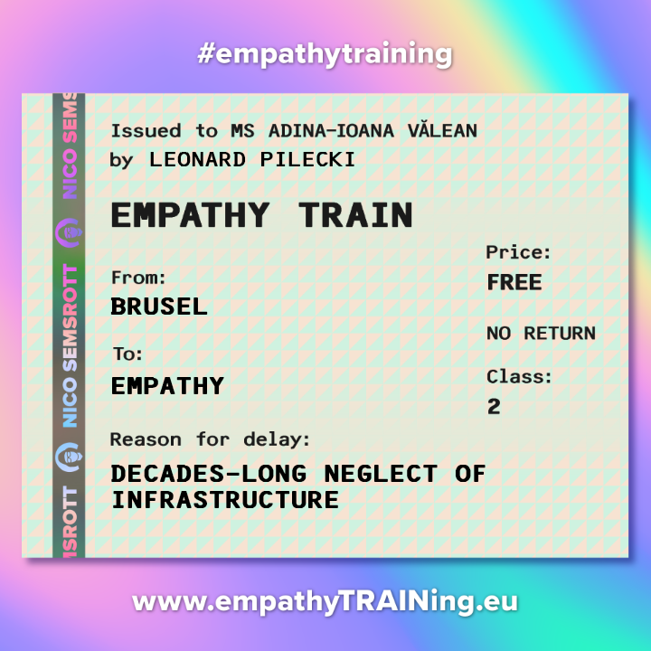 _lonsi_'s tweet photo. EU leaders want to limit our right to a refund in case our train is delayed. Easy for those who ride in limos! Transport Commissioner @AdinaValean, please join me on my nightmare route so you can think this over. The ticket is on me. https://t.co/U0vQTYDDHR #empathyTRAINing https://t.co/nPW9SeTKF7