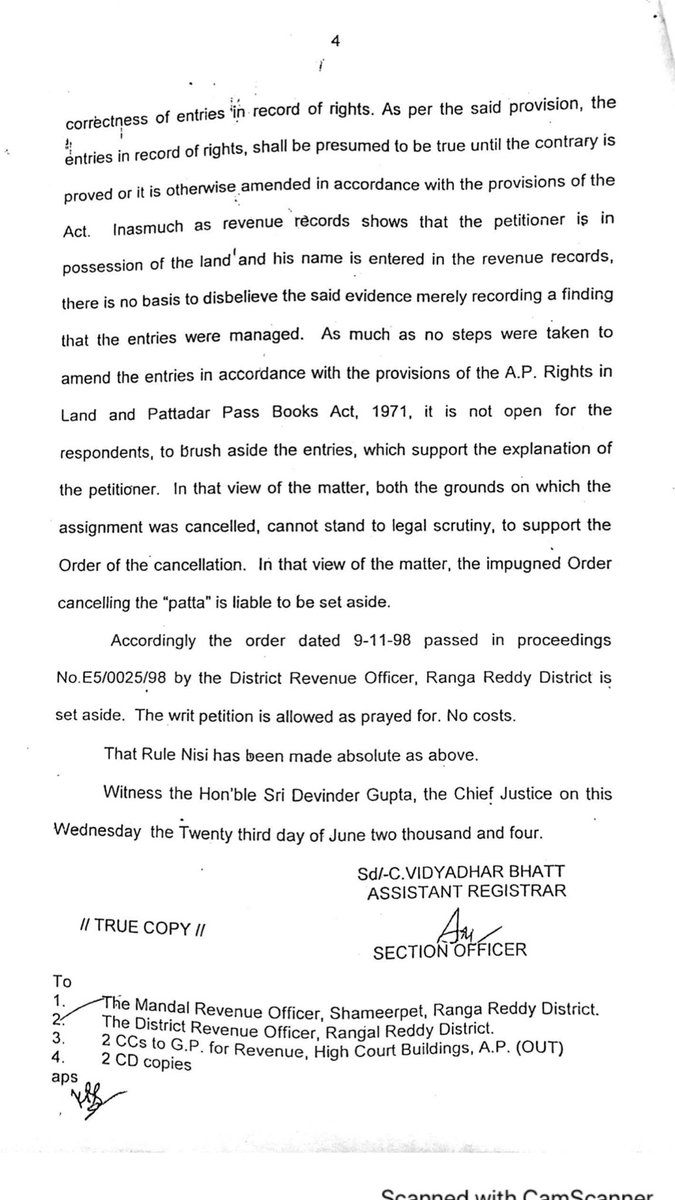 SrikanthChivuk1's tweet photo. @Collector_MDL @KTRTRS @KTRoffice Thank you very much for you reply sir @Collector_MDL , appreciate your support!

Also we will visit your office to discuss further on the next steps(attached high court order for reference).

@DefenceMinIndia - FYI https://t.co/a24WTJIZHl