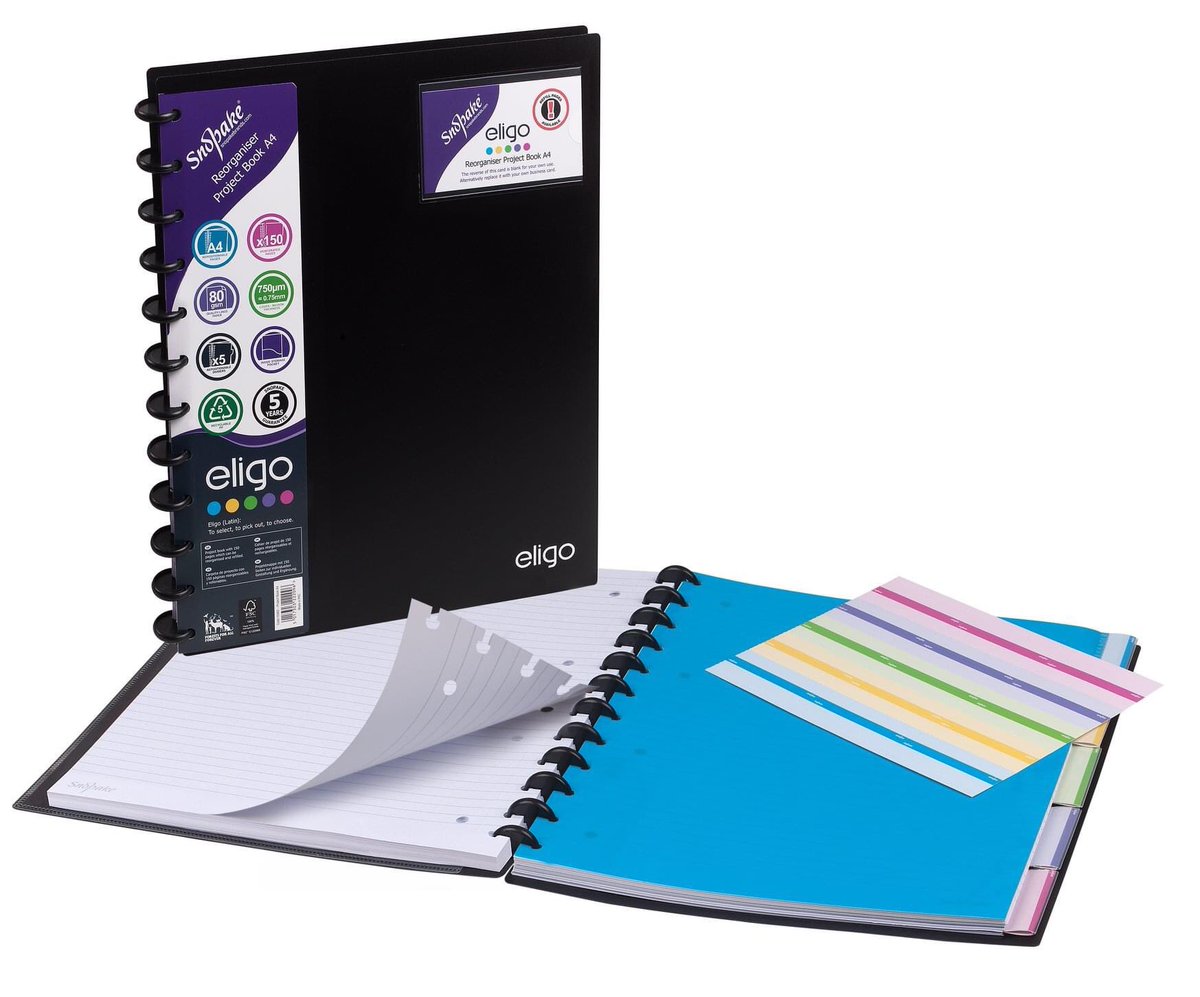 SnopakeBrands's tweet photo. #Eligo ReOrganiser #Project Book is perfect for organising your #work the way you want. You can re-arrange & remove the pages and colour indexes instantly. #ReOrganiser has a smooth #polypropylene cover. You can choose between A4 or A5 with refills packs available.
#fscpaper https://t.co/CMHouUSYJ6