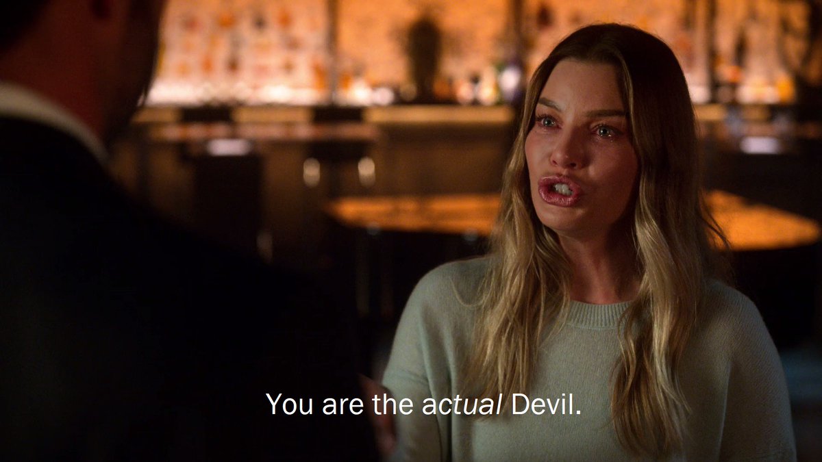 S4: after the reveal, Chloe struggles w/ his identity. She briefly defines him as that proverbial Devil like everybody else (BUT YOU SAID "NOT TO ME") but still struggles to reconcile that w/ the man she knows  #Lucifer   is. (These caps physically HURT me ) 12/21