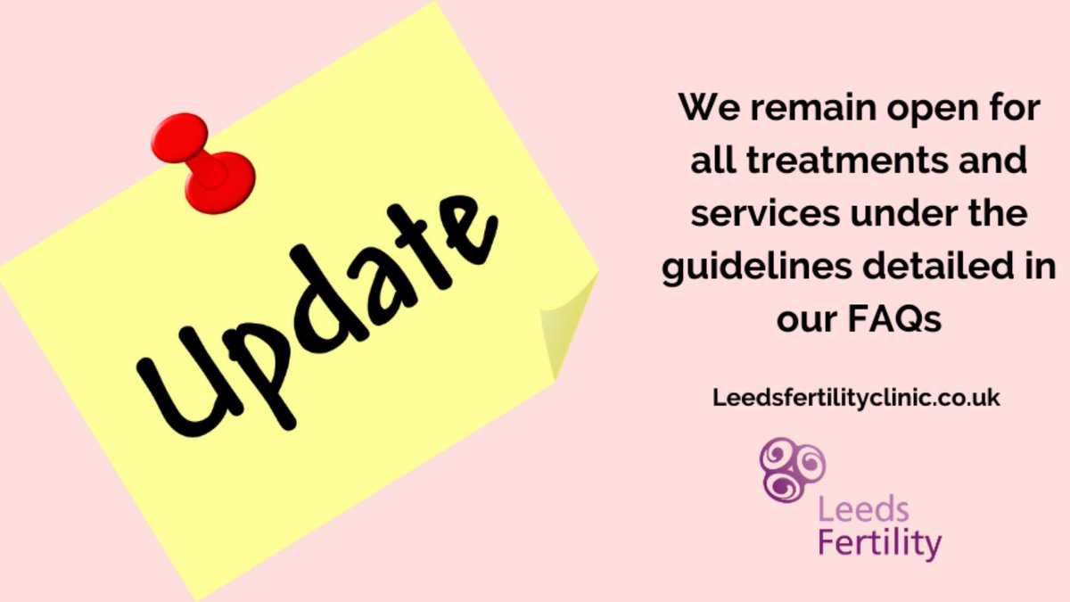 leedsfertility's tweet photo. We remain open for all treatments and services https://t.co/CuZ4YH7ZpT #NHS #fertility #Leeds #baby #family #IVF https://t.co/09lSwEoBDQ