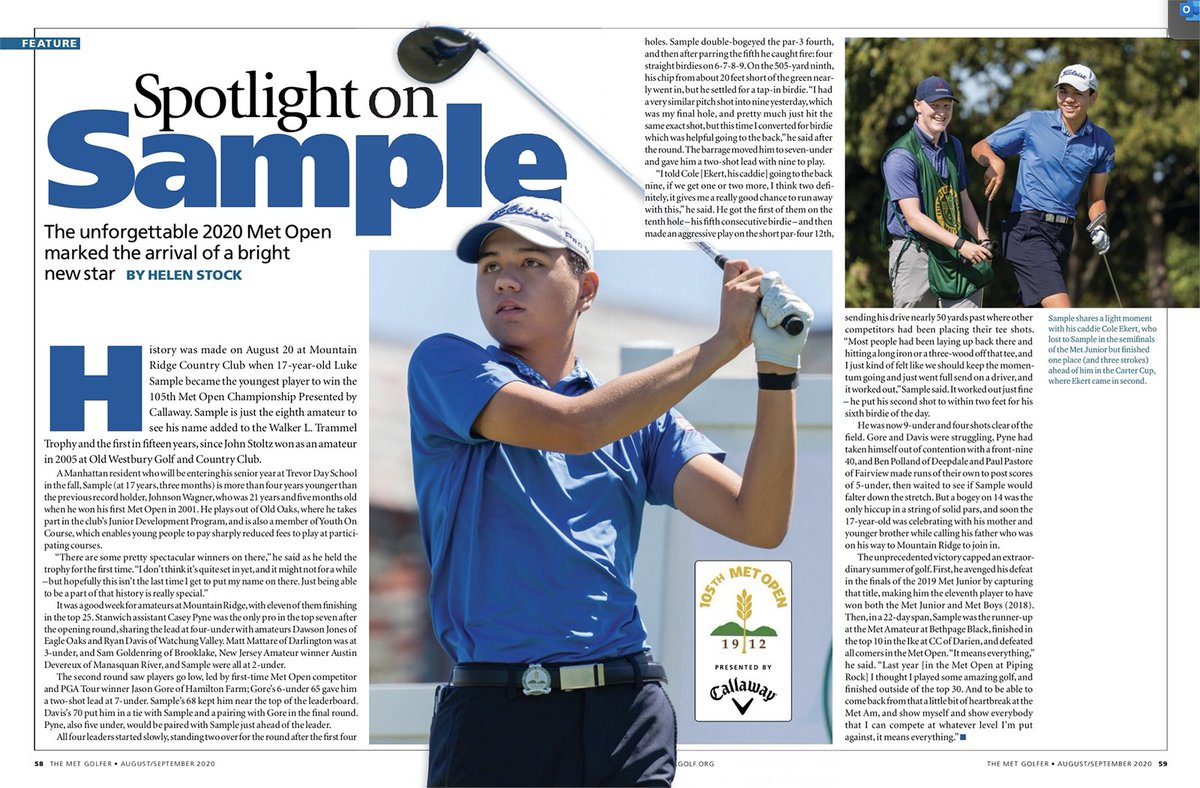 The unforgettable 2020 Met Open Championship Presented by @CallawayGolf marked the arrival of a bright new star in @lukesamplegolf. Read more in The Met Golfer: bit.ly/2FZU49l