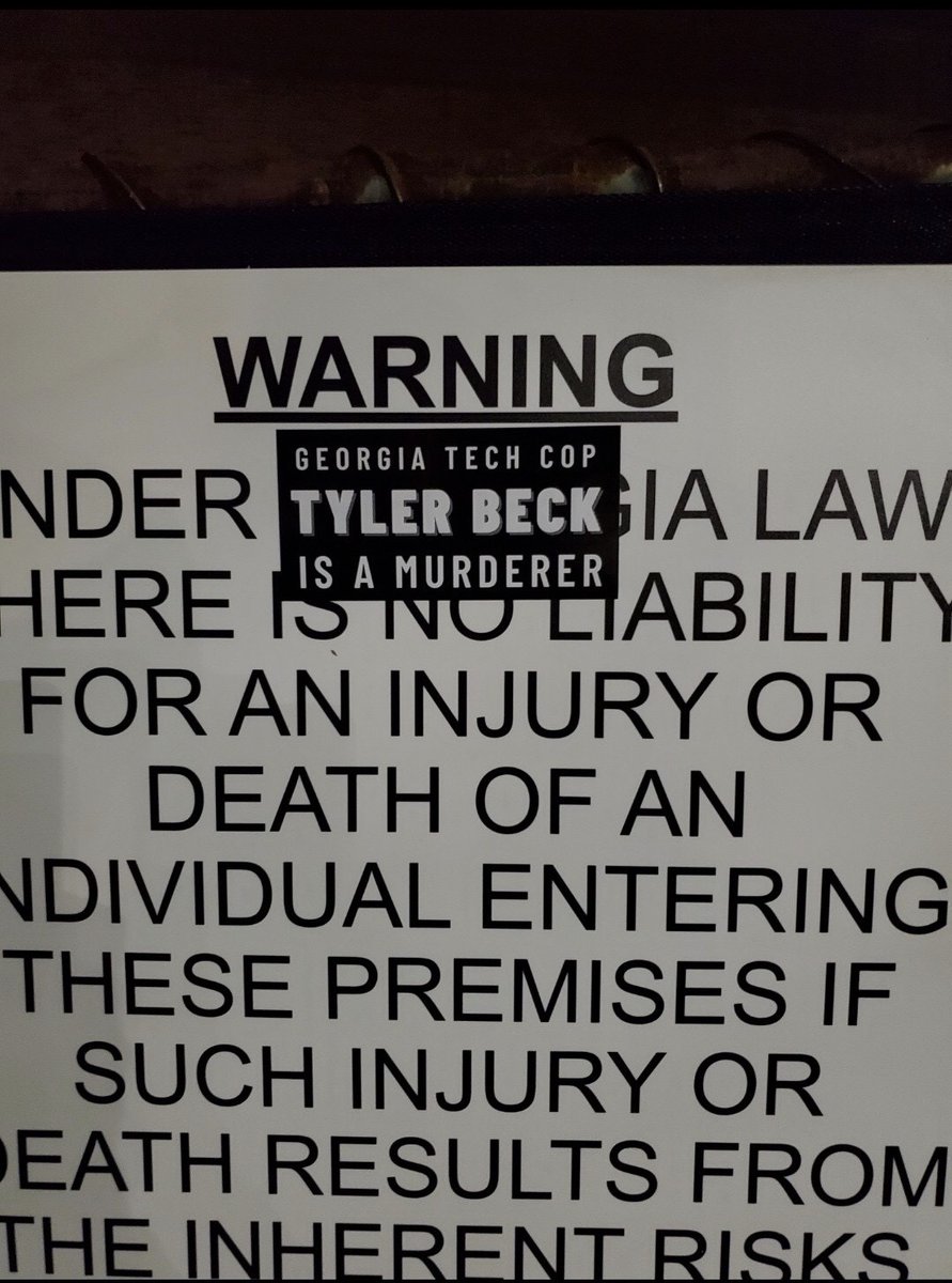 AllOutAtlanta's tweet image. Flyers and stickers spotted up all over Ga Tech campus on the anniversary of Scout Schultz murder by campus police.