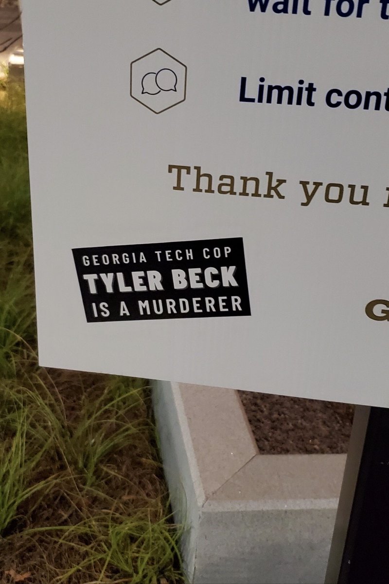 AllOutAtlanta's tweet image. Flyers and stickers spotted up all over Ga Tech campus on the anniversary of Scout Schultz murder by campus police.