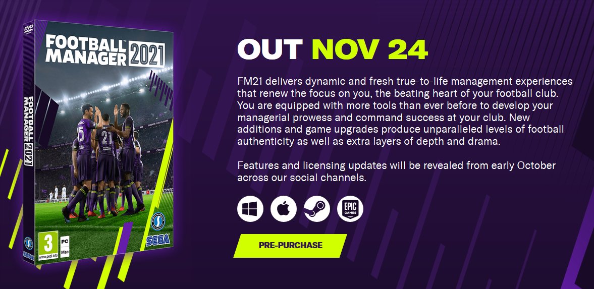 cmrev's tweet image. Pre-orderu wersji cyfrowej #FM21 na PC/Mac możecie dokonać tutaj:
➡ 2game.com/en-gb/football…
Z kodem promocyjnym "cmrev2game" dodatkowe 10% taniej.