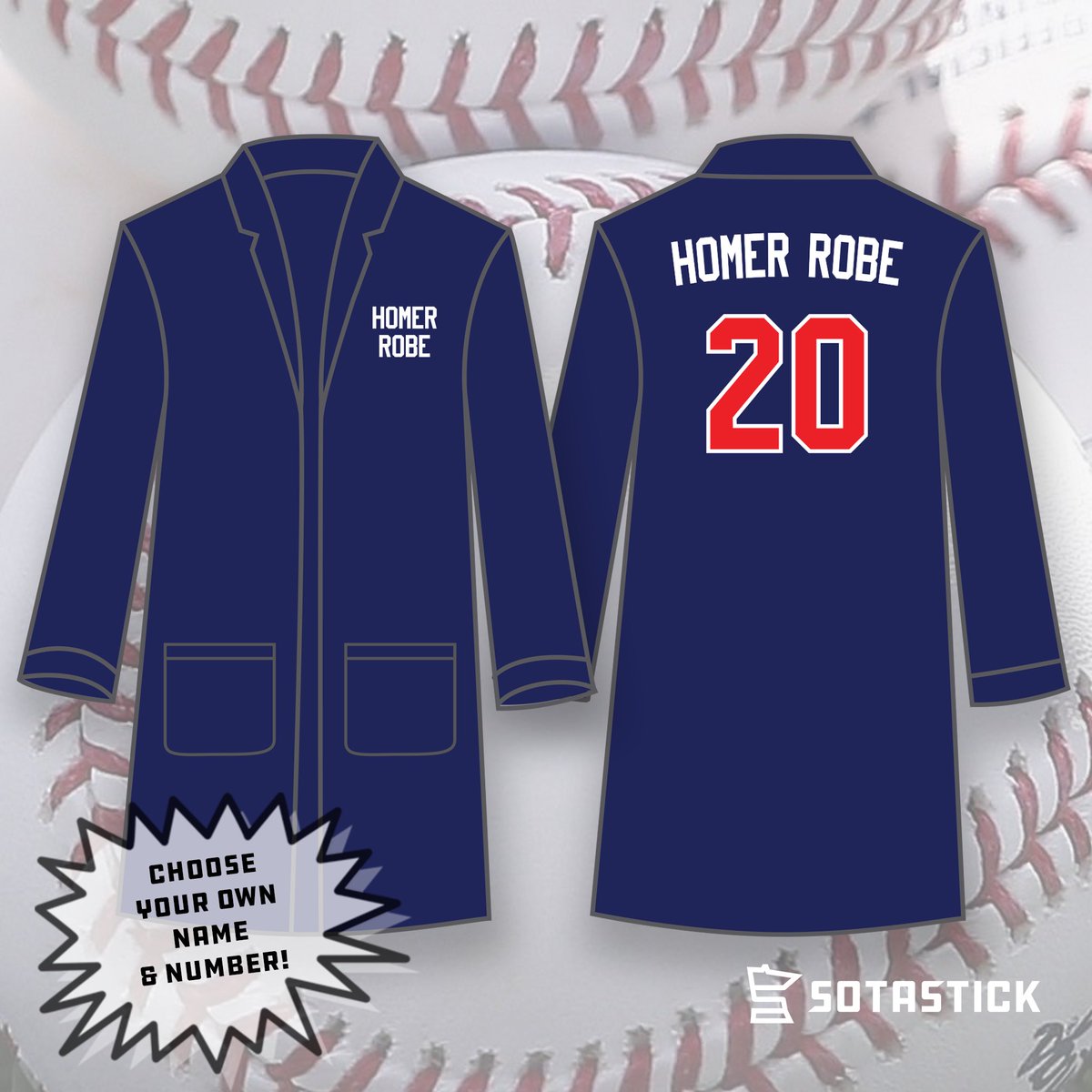 SotaStickCo's tweet photo. Weβve confirmed with our local tackle twill partner that we will be able to do Homer Robes with the option to personalize your own name and number on the back! We have two sample robes coming in to confirm quality. And then if all is good we will offer them up! Stay tuned. https://t.co/eR6ai5piyJ
