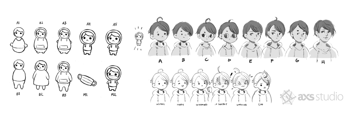 axs_studio's tweet photo. Meet Rudy, the hero of our #VTTrustathon04 challenge! Here are some #characterdesign drafts as we refine Rudy's look-and-feelπ₯°@TrustVesalius
#VTTrustathon #WIP #process https://t.co/1v5nH81eyJ