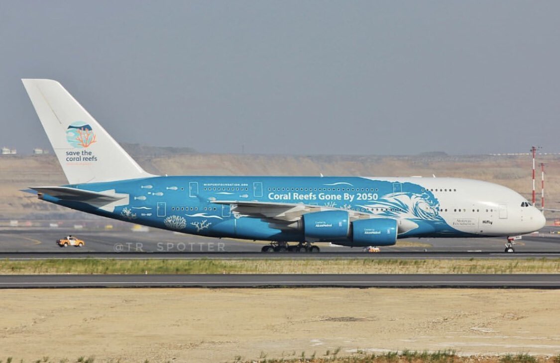 #A380 9H-MIP was highly spotted at Istambul today. We are glad to see that our support to the <a href="/mirpuri_org/">Mirpuri Foundation</a> #SaveTheCoralReefs” campaign continues to raise awareness all over the world, as every 9H-MIP mission is a show ✨

📸 <a href="/havadakisorular/">Havadakisorular ©</a> and @tr_spotter