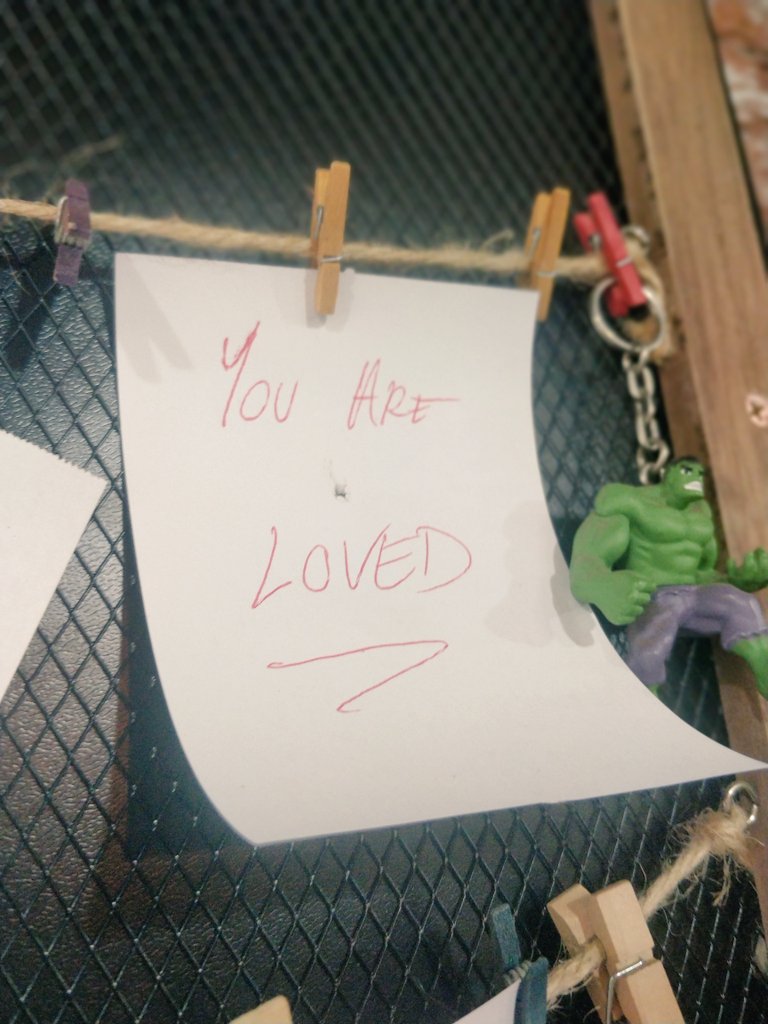 SwitchBae's tweet photo. I saw this little note hung up in a cafe this morning. 

I don't know who needs to hear this but you really are loved and you are worthy of that love - Happy Friday, nerds ❤️ https://t.co/Y1dTHDaLEh