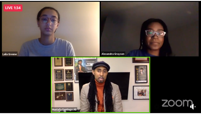 DefendOurFuture's tweet photo. We're joined by @EJinAction, who is giving us #RealTalk on #ClimateJustice and fighting for a better world for us all! Watch live on Facebook: https://t.co/6f7z9hwu1D

@HowardU #ClimateJusticeWeekHU #ClimateWeek https://t.co/DieHTIzLen