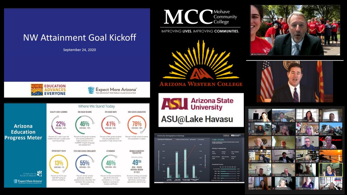 ExpectMoreAZ's tweet image. In partnership with @Achieve60AZ and @ExpectMoreAZ, more than 45 community leaders from Mohave and La Paz Counties kicked off an effort to increase education attainment towards the statewide 60% attainment goal.
 #AZProgress #road2equity #Go60AZ