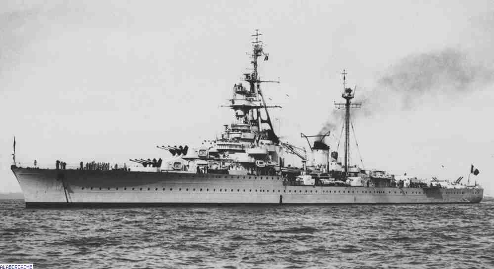 R/Adm Landriau then sent out the light cruisers Georges Leygues & Montcalm to offer a threat to the troops transports carrying Gen de Gaulle's landing force. V/Adm Cunning therefore ordered HMS Ark Royal to launch more torpedo-armed Swordfish at 1445 to ward them off.