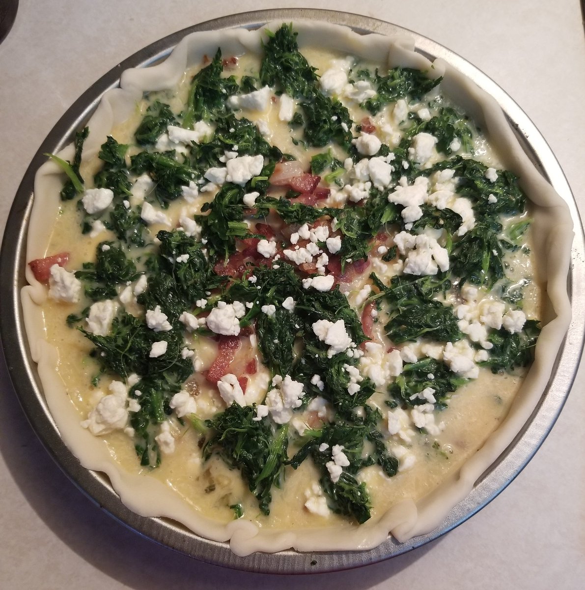 Baseball_Moods's tweet photo. Alright, @MeatBrothers1, this contains only one meat. Best it's the most important meat...BACON.

Spinach, Bacon, and Feta Quiche

#MeatBrothers https://t.co/0FSEwZqITP