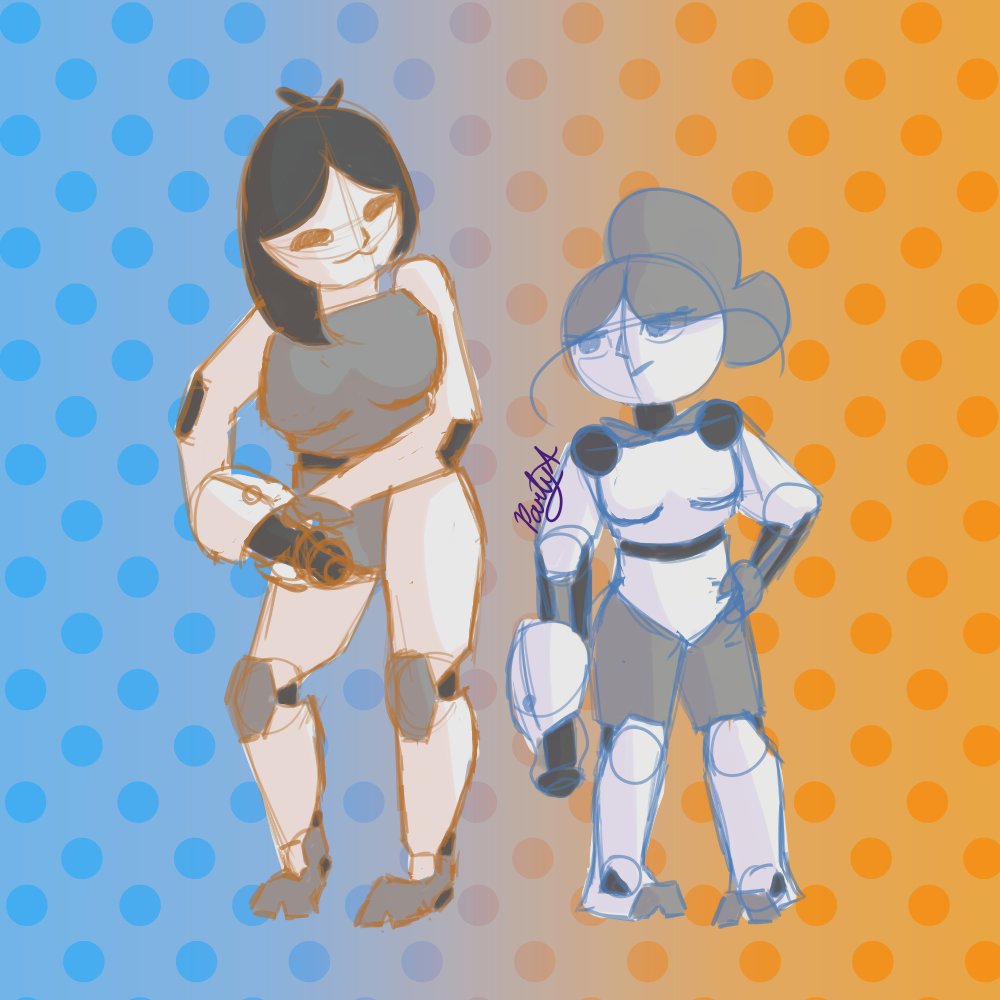 It's not perfect but I liked this sketch of my friend and I as P-Body and Atlas :)