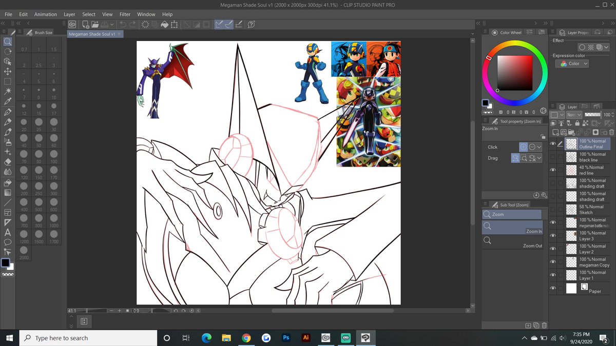 Marquelle_Power's tweet image. Illustrating some Megaman Battle Network art now. Making my own forms that I wish were in game. #megaman
#megamanbattlenetwork