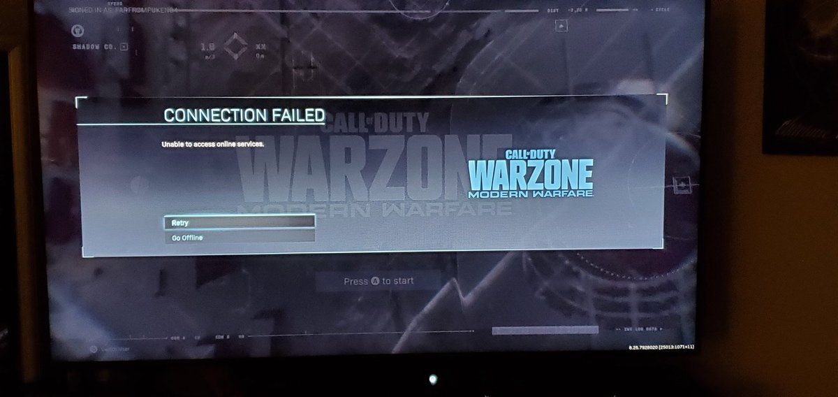 MarcRamZ84's tweet photo. @Activision @CallofDuty You guys have GOT to fix this shit! I have had this problem off and on for months now and none of the "fixes" I've found online work. I want a refund on my battlepass purchase! How am I supposed to level up if I can't play?!? https://t.co/0R7mbbLoxp