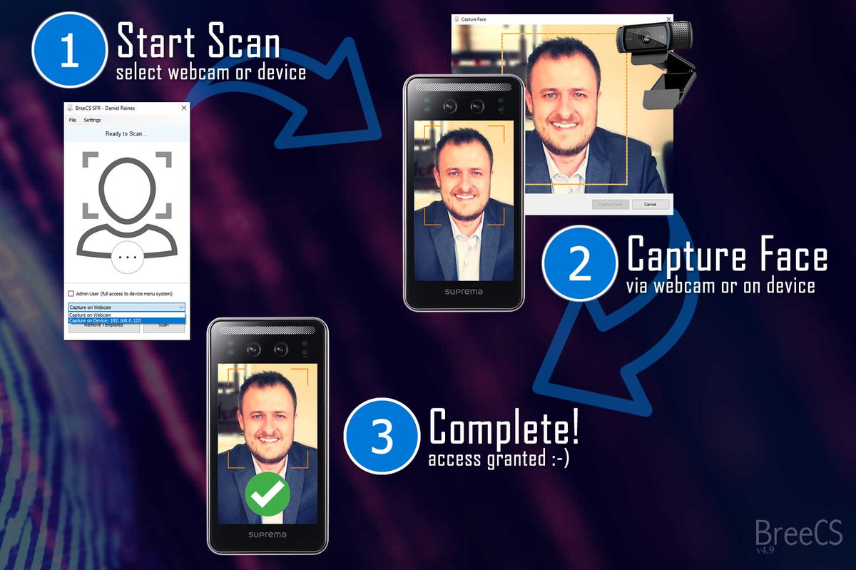 DanielRaines's tweet photo. The #BreeCS integration into the #Suprema #FaceStationF2 is now complete. As with all BreeCS biometric integrations, there is no switching applications or having to type in token numbers. Just click scan, select your capture device, present your face, access granted. ๐ https://t.co/EDBviOWbZd