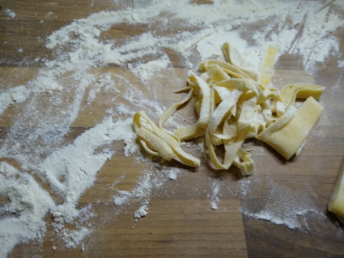 Luck up your little rolls of pasta noodles, shake them to unstick, and voila!