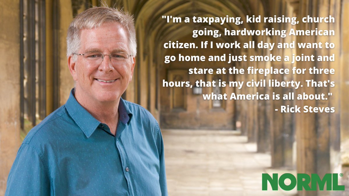 NORML's tweet photo. Be like @RickSteves and join NORML in our fight to end marijuana prohibition once and for all: https://t.co/ydJuHPgrR4 https://t.co/V0GD6eoGrJ