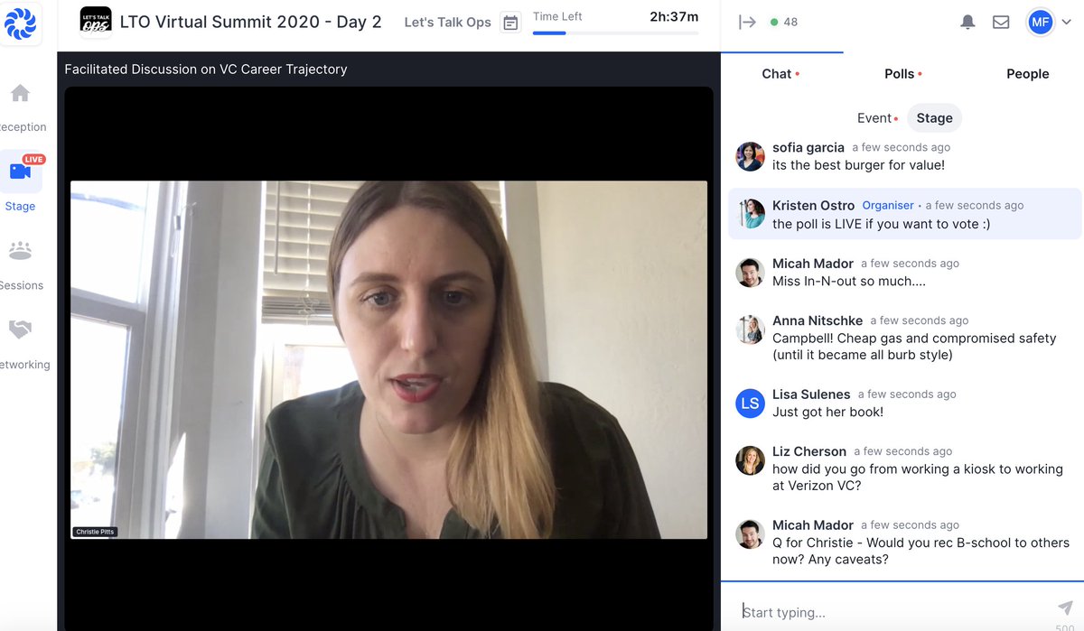 "The education &amp; network don't just show up on their own [...] you get out what you put in" <a href="/imchristiepitts/">Christie Pitts 💫</a> of <a href="/Backstage_Cap/">Backstage Capital</a>  getting real about the value of b-school 🔨⚒️🛠️ via #LTOSummit #vcplatform