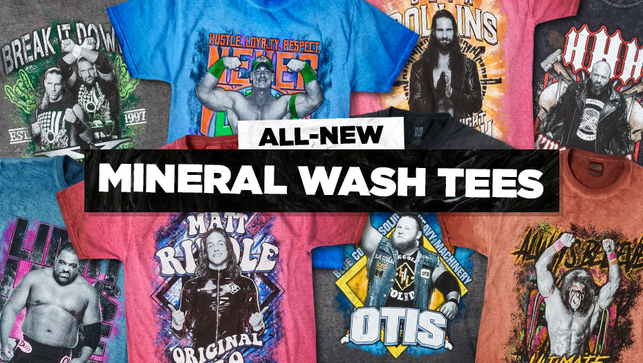 Check out the new Mineral Wash Collection. This collection features a rustic, allover #mineralwash that gives an edgy denim look to our Superstar t-shirts. No two garments are exactly alike! Featuring some of your favorite #WWE Superstars & more! #WWEShop
https://t.co/pJvx8yfZGz https://t.co/HUIwfwZ2As