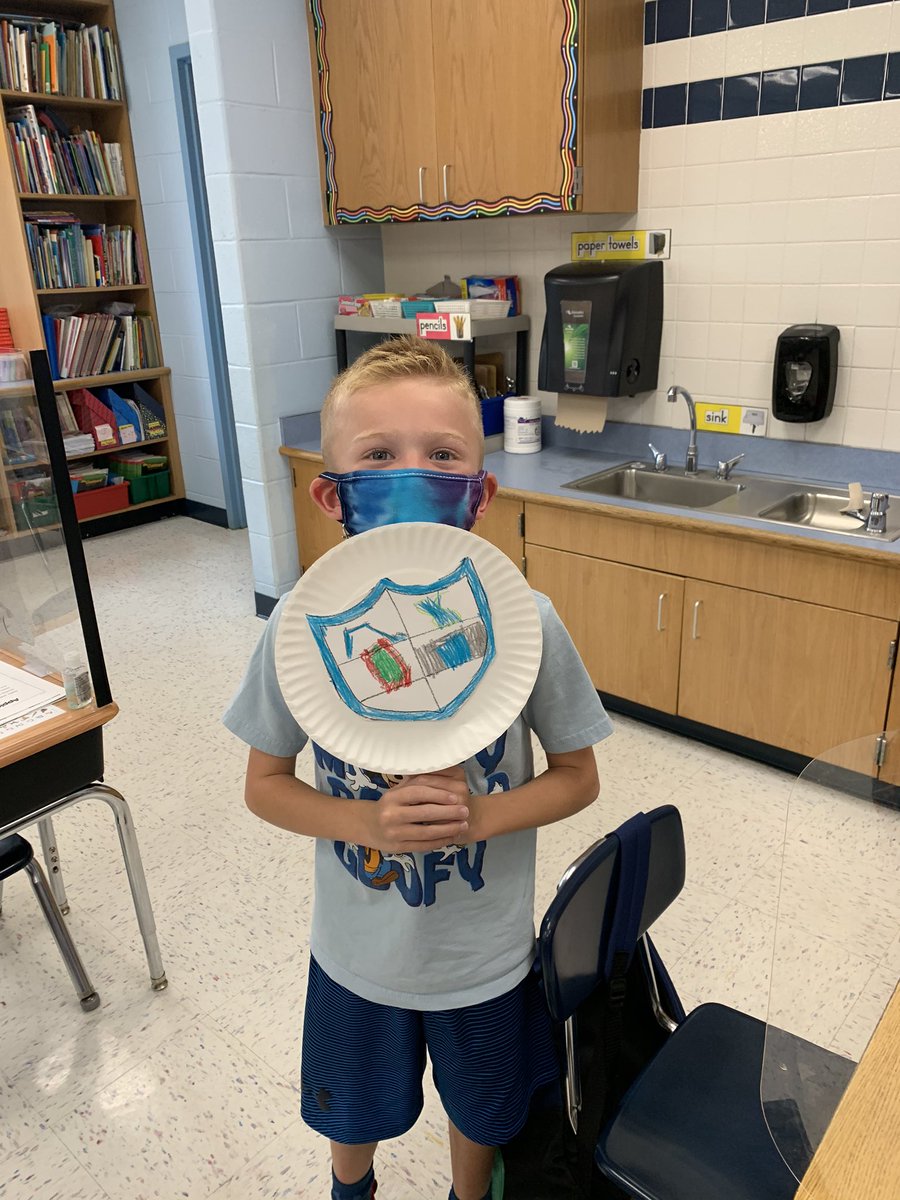 cmottolaking's tweet photo. Drew our coat of arms and got knighted in library today! #leoaghoststory @MacBurnett @ForestLakeWsd #fllibrary https://t.co/oRzWjZSPDy