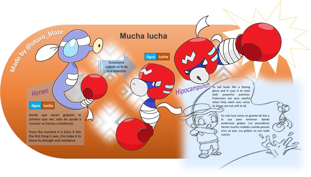 otaro_blaze's tweet photo. Meet my new #fakemon
Conoce a mis nuevos fakemon
@EBaruON
 #RetoFakemon Mucha lucha https://t.co/vg3hXoC65V