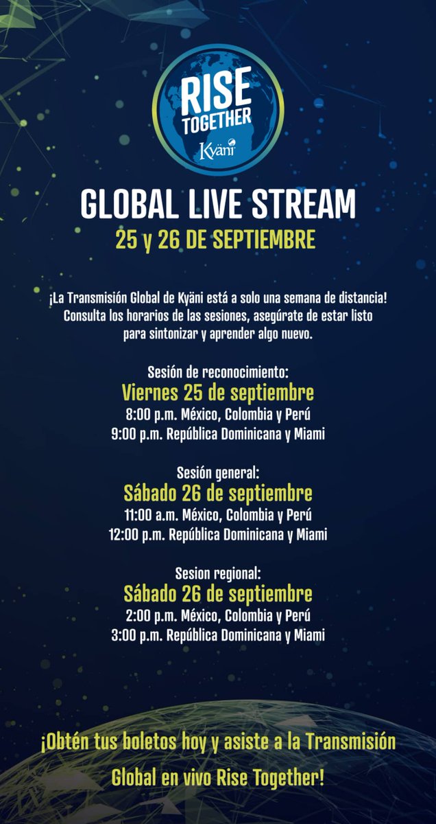 ¿Listo para nuestro evento de mañana? Comparte los horarios y si no has comprado tu boleto, hazlo ahora mismo, para que asegures tu lugar y #CrezcamosJuntos