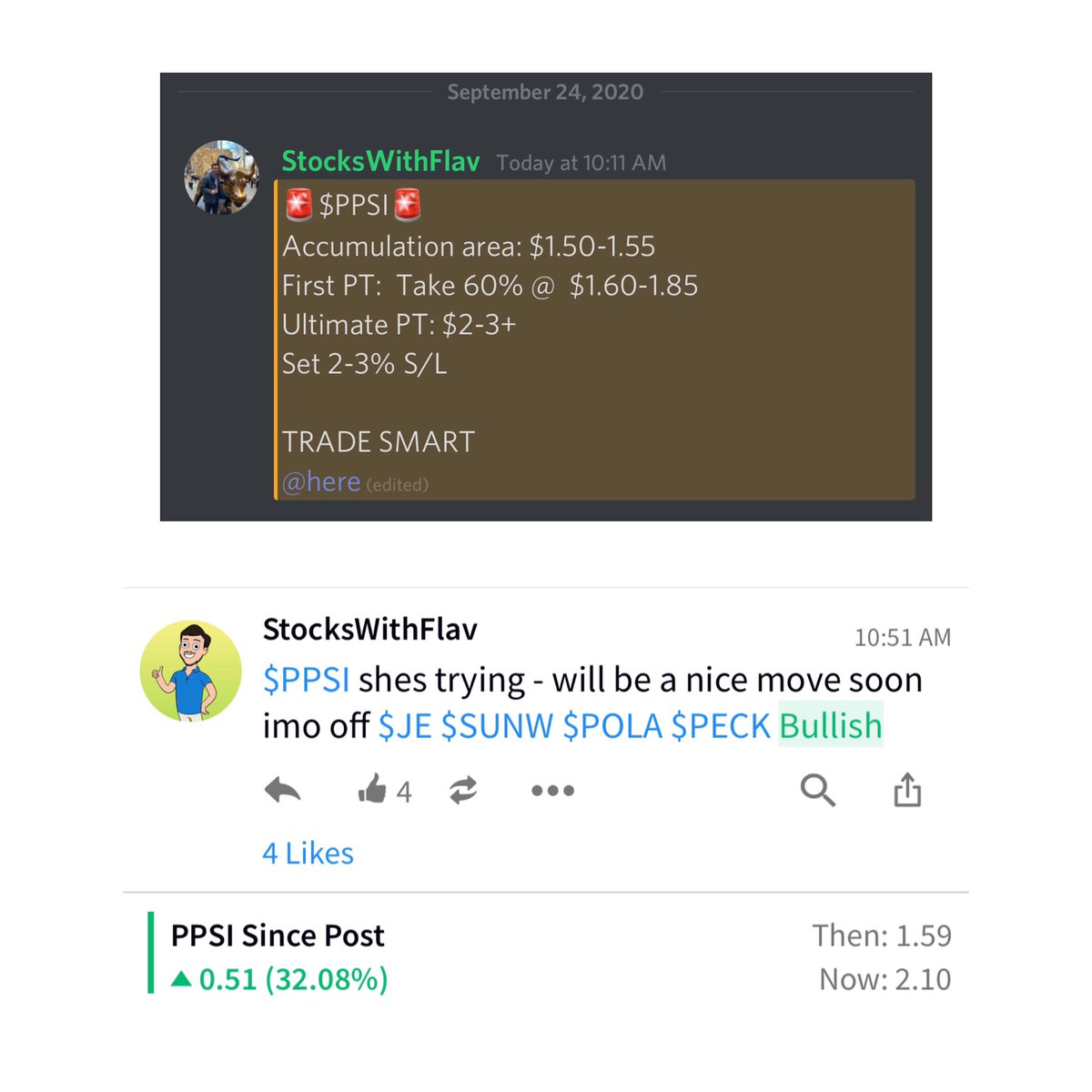 thevtgroup's tweet photo. Our team issued  a BUY on $PPSI in the low 1.50s

Now up and over 30%+ since our initial entry 

#vtgroup https://t.co/TTjvH1G57v
